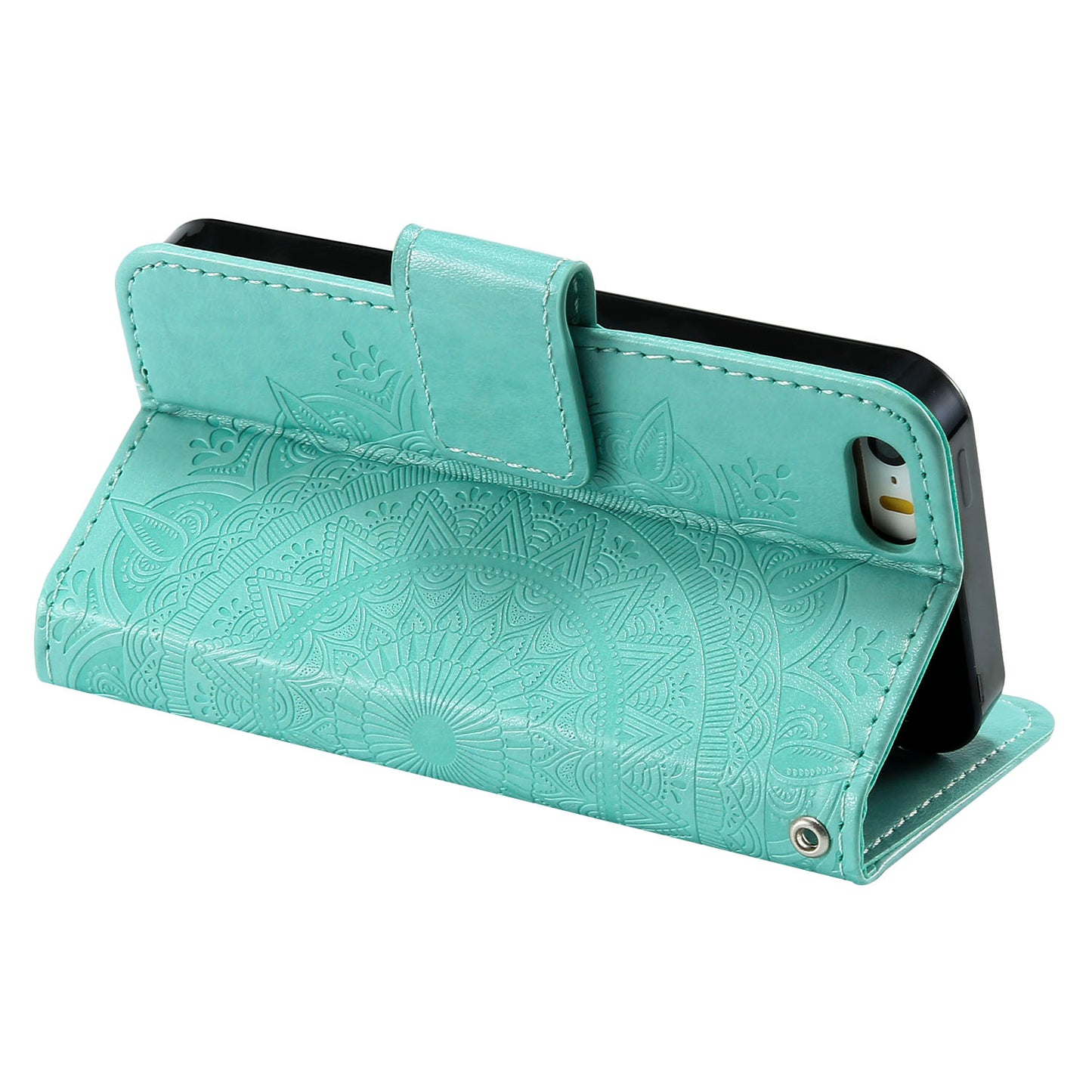 Imprinted Mandala Pattern PU Leather Protection Phone Casing for iPhone SE/5s/5