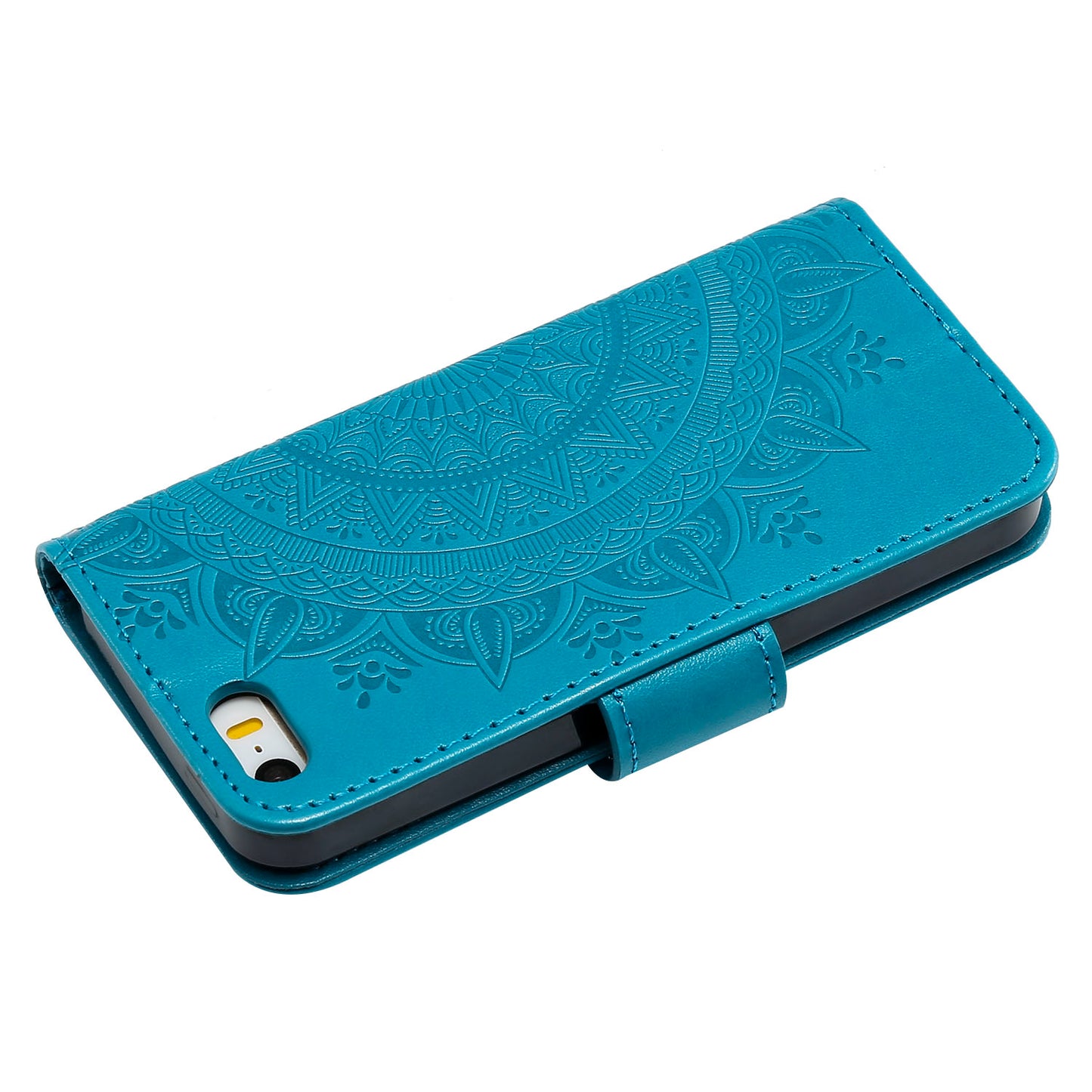Imprinted Mandala Pattern PU Leather Protection Phone Casing for iPhone SE/5s/5