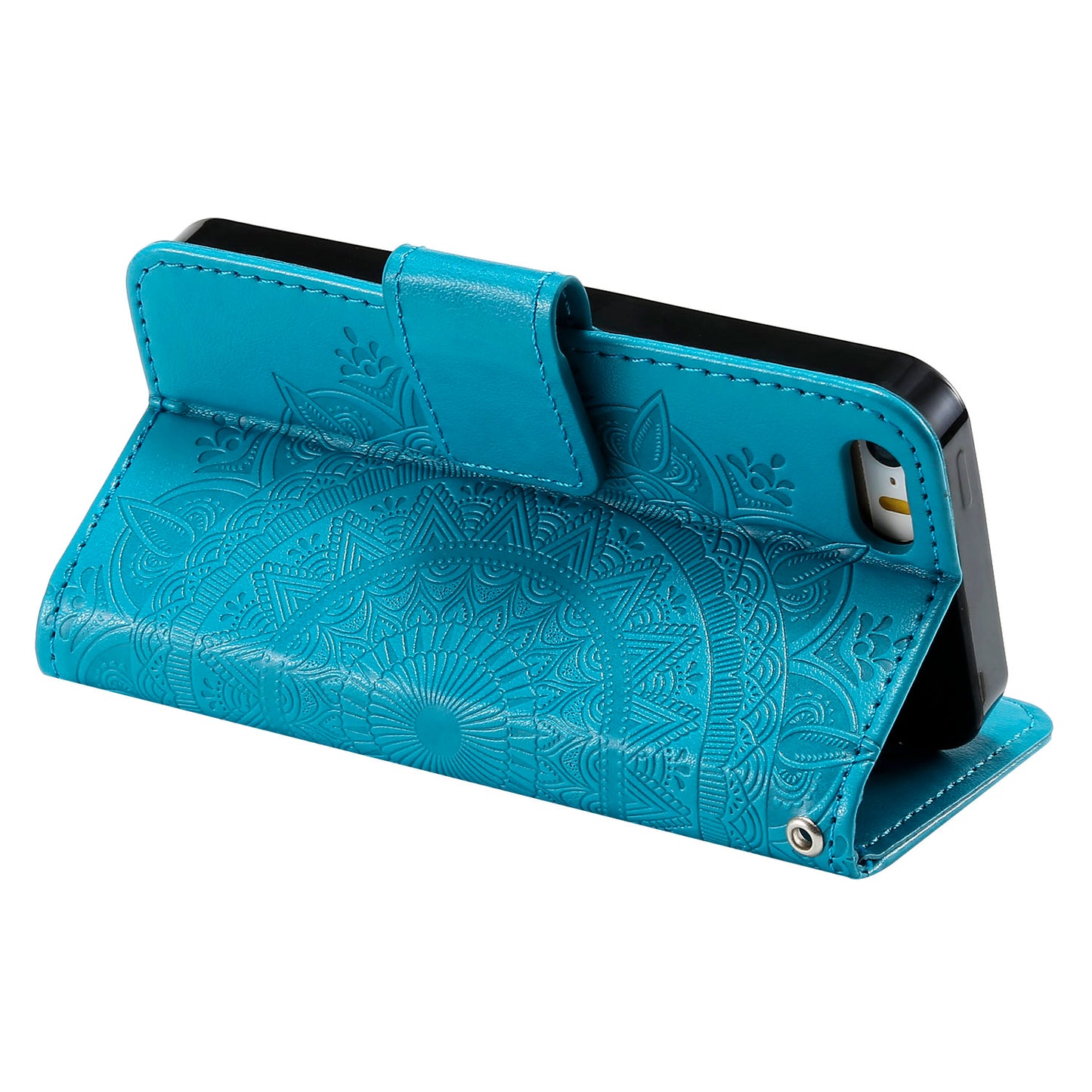 Imprinted Mandala Pattern PU Leather Protection Phone Casing for iPhone SE/5s/5