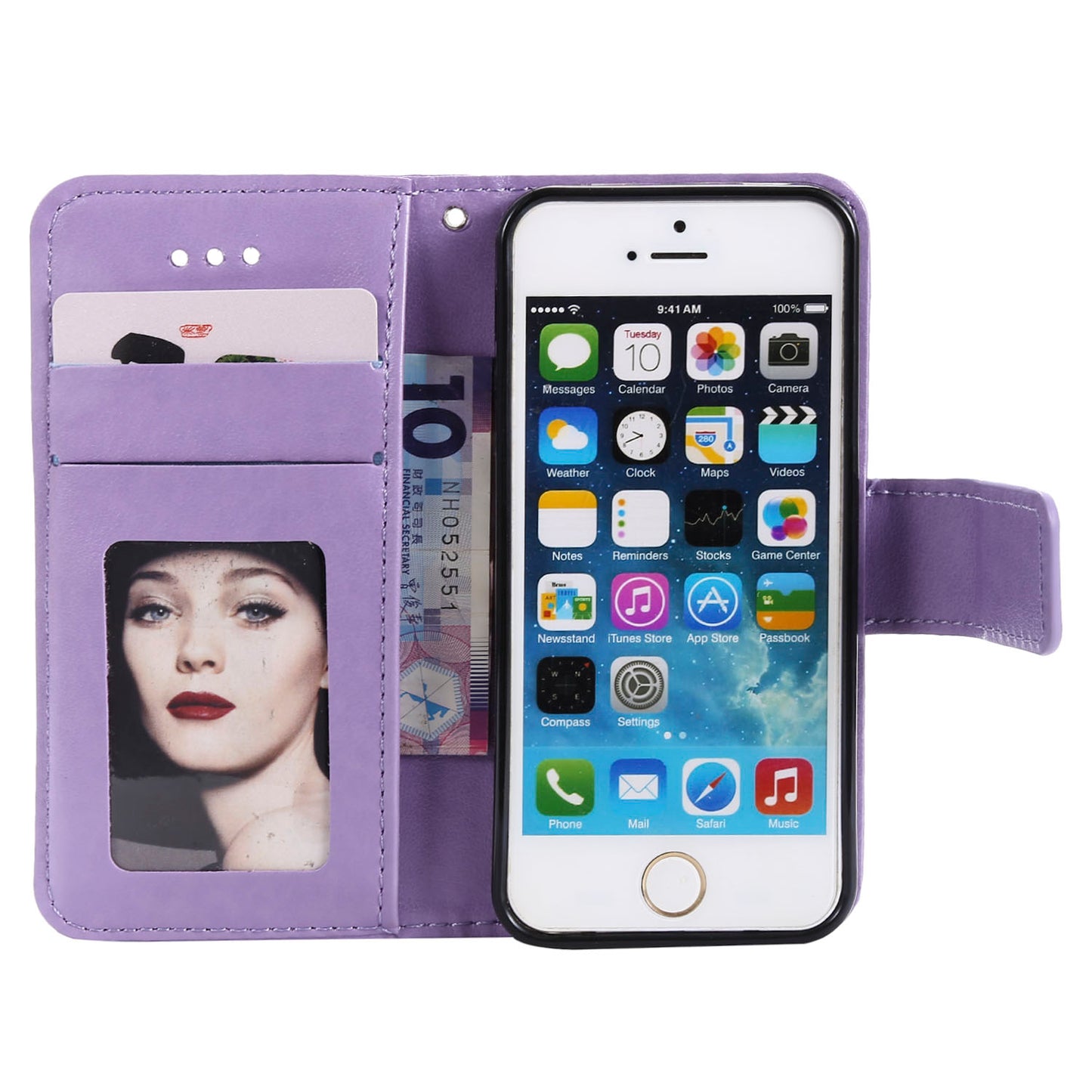 Imprinted Mandala Pattern PU Leather Protection Phone Casing for iPhone SE/5s/5