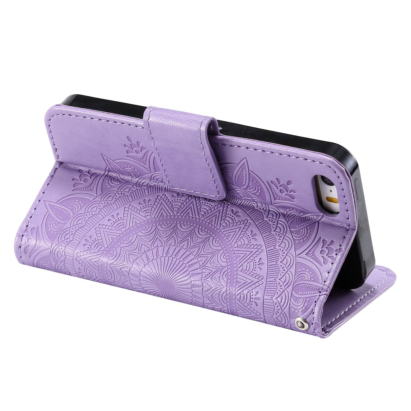 Imprinted Mandala Pattern PU Leather Protection Phone Casing for iPhone SE/5s/5