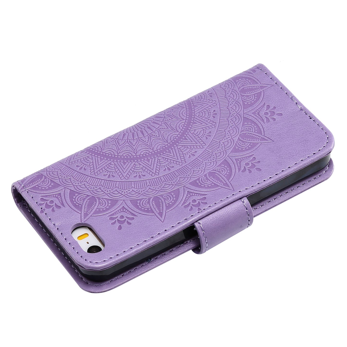 Imprinted Mandala Pattern PU Leather Protection Phone Casing for iPhone SE/5s/5