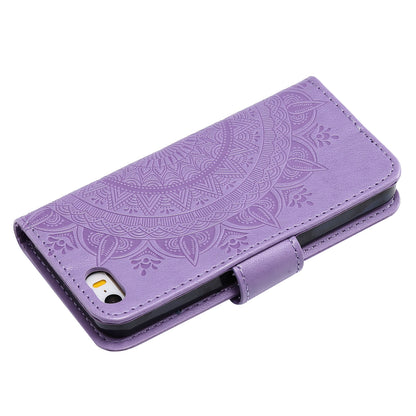 Imprinted Mandala Pattern PU Leather Protection Phone Casing for iPhone SE/5s/5