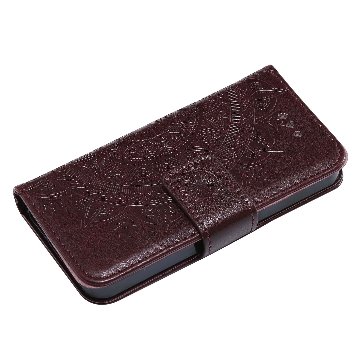 Imprinted Mandala Pattern PU Leather Protection Phone Casing for iPhone SE/5s/5