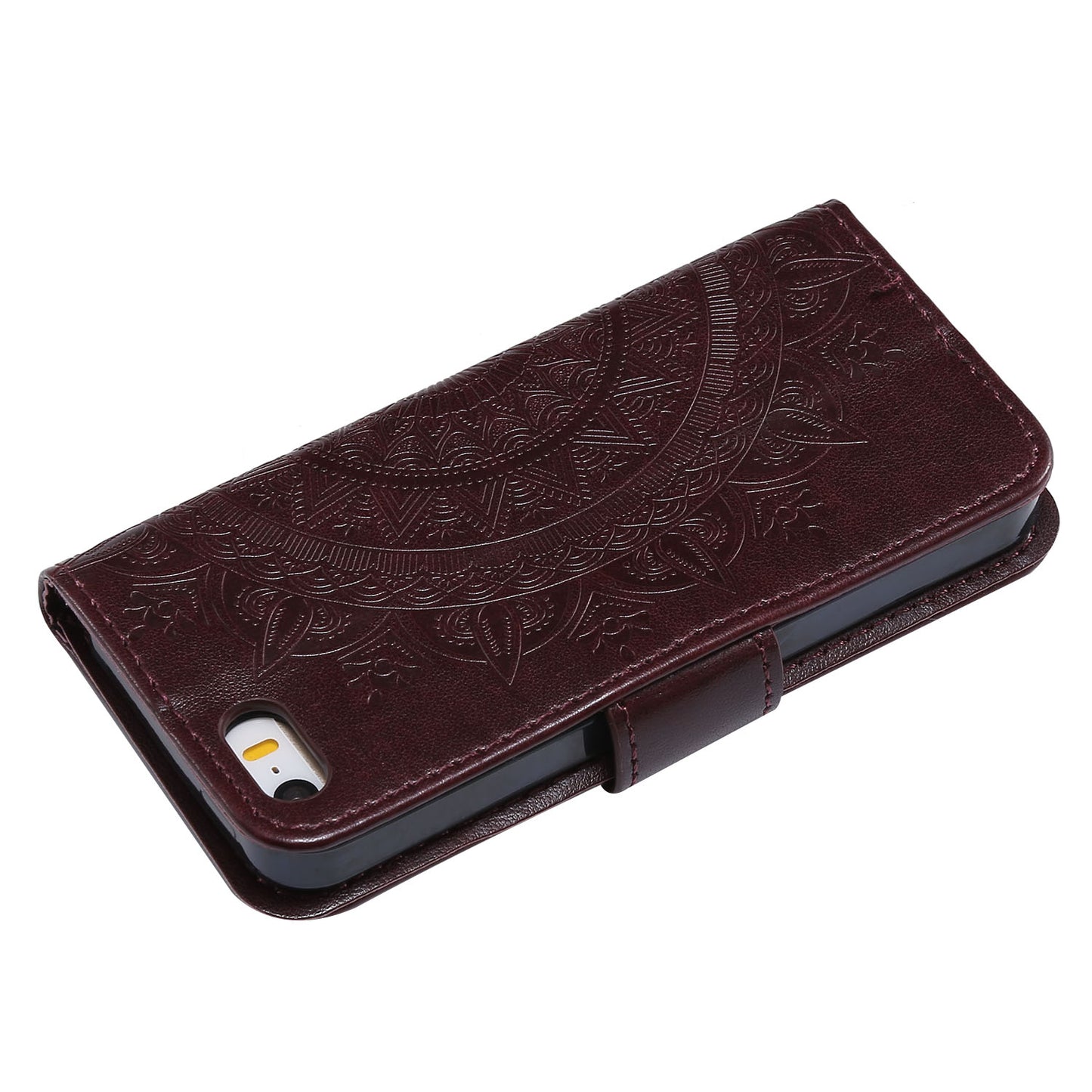 Imprinted Mandala Pattern PU Leather Protection Phone Casing for iPhone SE/5s/5
