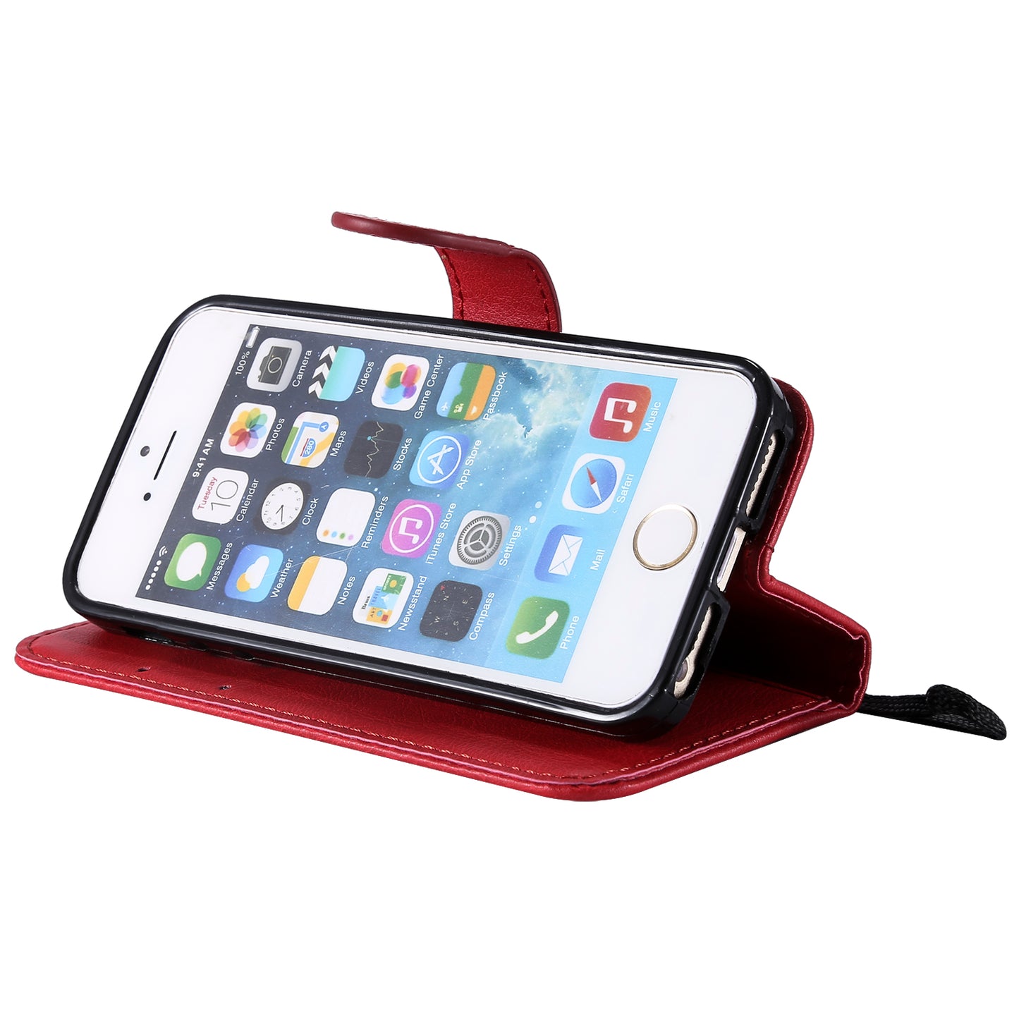 KT Leather Series-2 Wallet Leather Stand  Case for iPhone SE/5s/5