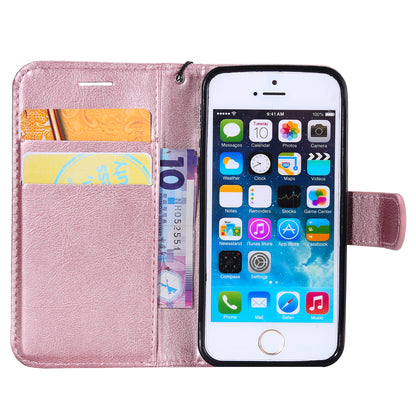 KT Leather Series-2 Wallet Leather Stand  Case for iPhone SE/5s/5