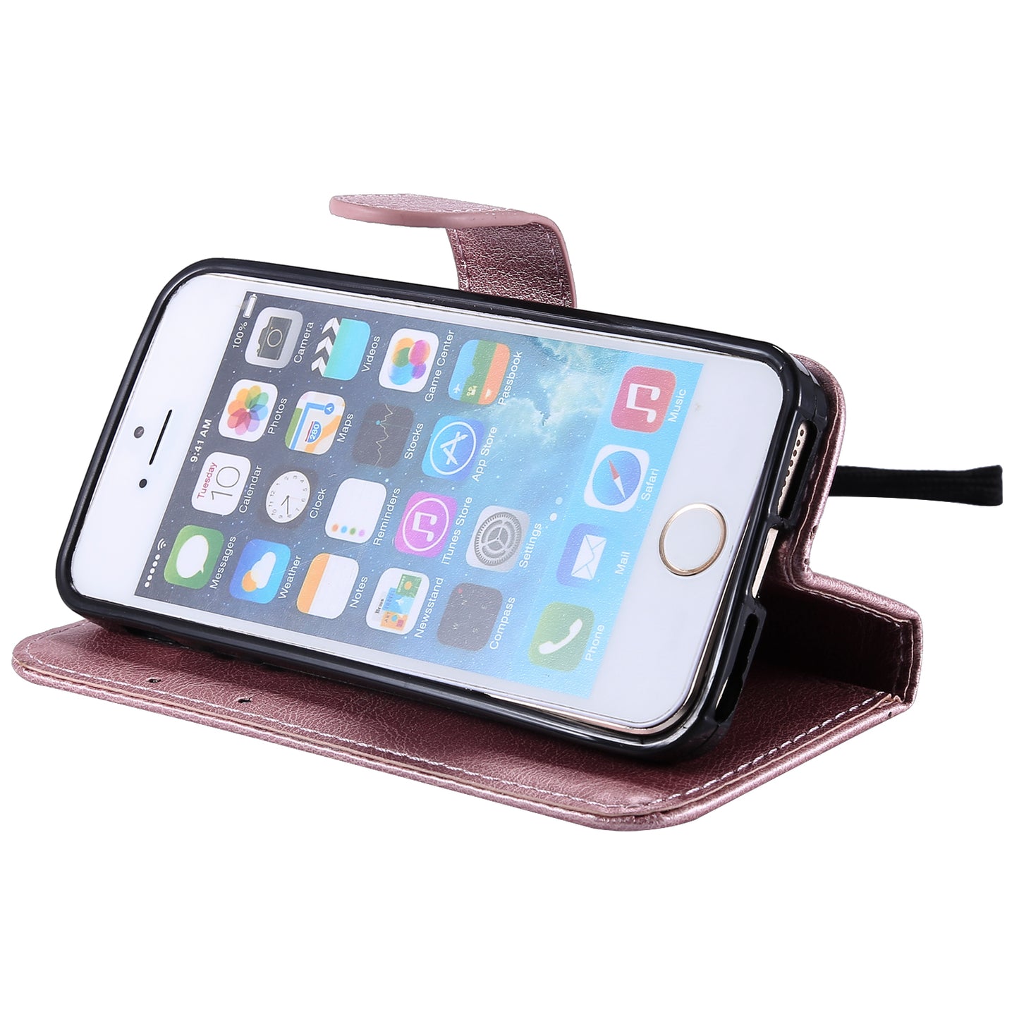 KT Leather Series-2 Wallet Leather Stand  Case for iPhone SE/5s/5