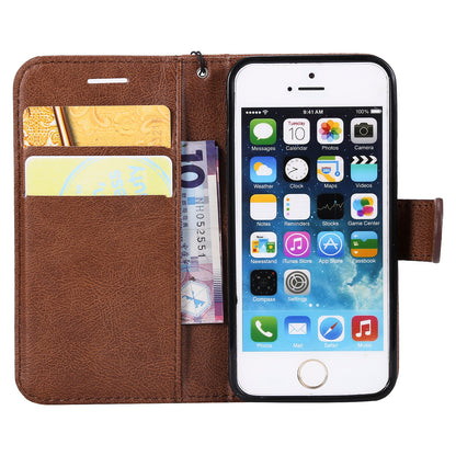KT Leather Series-2 Wallet Leather Stand  Case for iPhone SE/5s/5