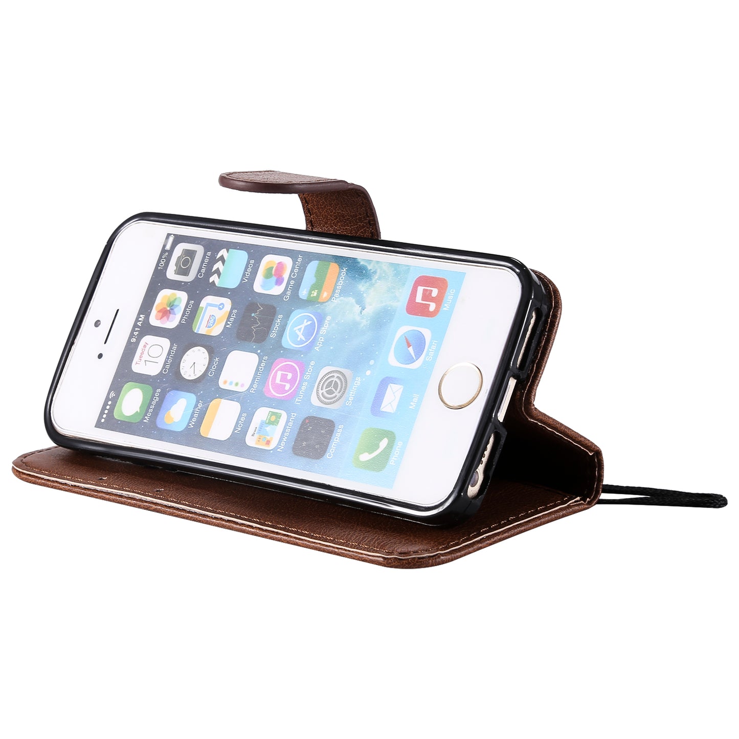 KT Leather Series-2 Wallet Leather Stand  Case for iPhone SE/5s/5