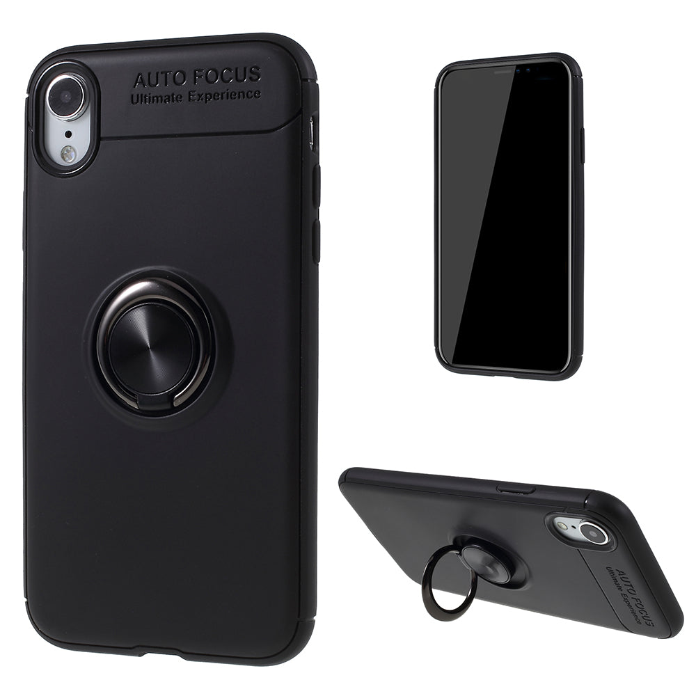 Metal Finger Ring Kickstand TPU Mobile Back Case for iPhone XR 6.1 inch