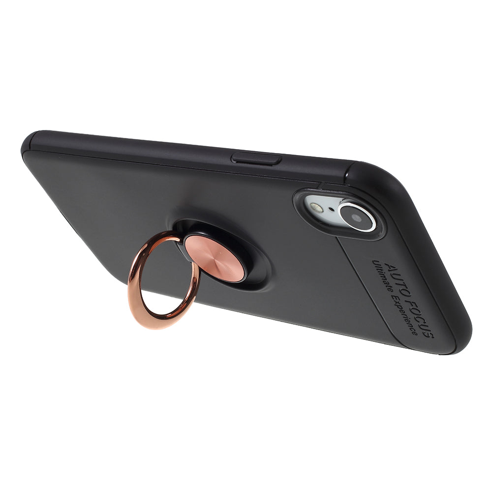 Metal Finger Ring Kickstand TPU Mobile Back Case for iPhone XR 6.1 inch