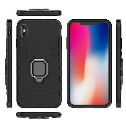 Cool Guard Ring Holder Kickstand PC TPU Hybrid Case for iPhone XS Max 6.5 inch