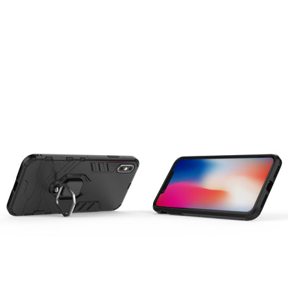 Cool Guard Ring Holder Kickstand PC TPU Hybrid Case for iPhone XS Max 6.5 inch