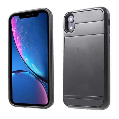 Sliding Card Holder PC + TPU Mobile Phone Shell for iPhone XR 6.1 inch