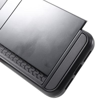 Sliding Card Holder PC + TPU Mobile Phone Shell for iPhone XR 6.1 inch