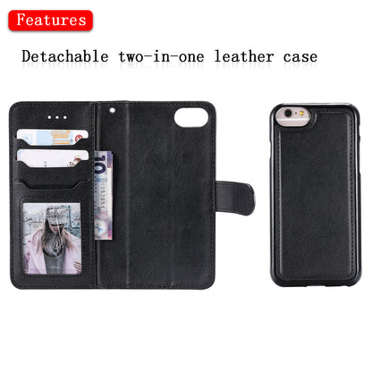 Magnetic KT Leather Series-3 Detachable 2-in-1 Wallet Leather Stand Case for iPhone 6s/6/7/8/SE (2020)/SE (2022)