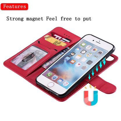Magnetic KT Leather Series-3 Detachable 2-in-1 Wallet Leather Stand Case for iPhone 6s/6/7/8/SE (2020)/SE (2022)