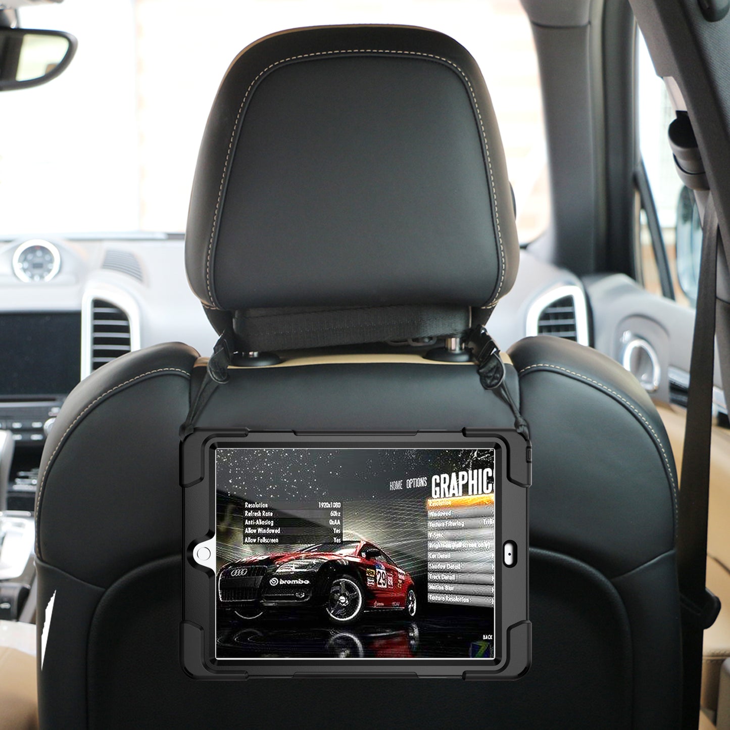 For iPad 9.7-inch (2018) / (2017) [X-Shape] PC + TPU Combo Case / 360 Degree Swivel Kickstand / Hand Strap and Shoulder Strap