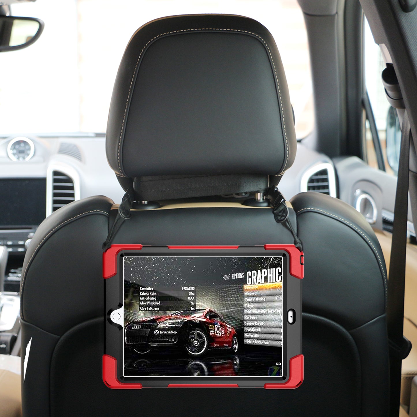 For iPad 9.7-inch (2018) / (2017) [X-Shape] PC + TPU Combo Case / 360 Degree Swivel Kickstand / Hand Strap and Shoulder Strap