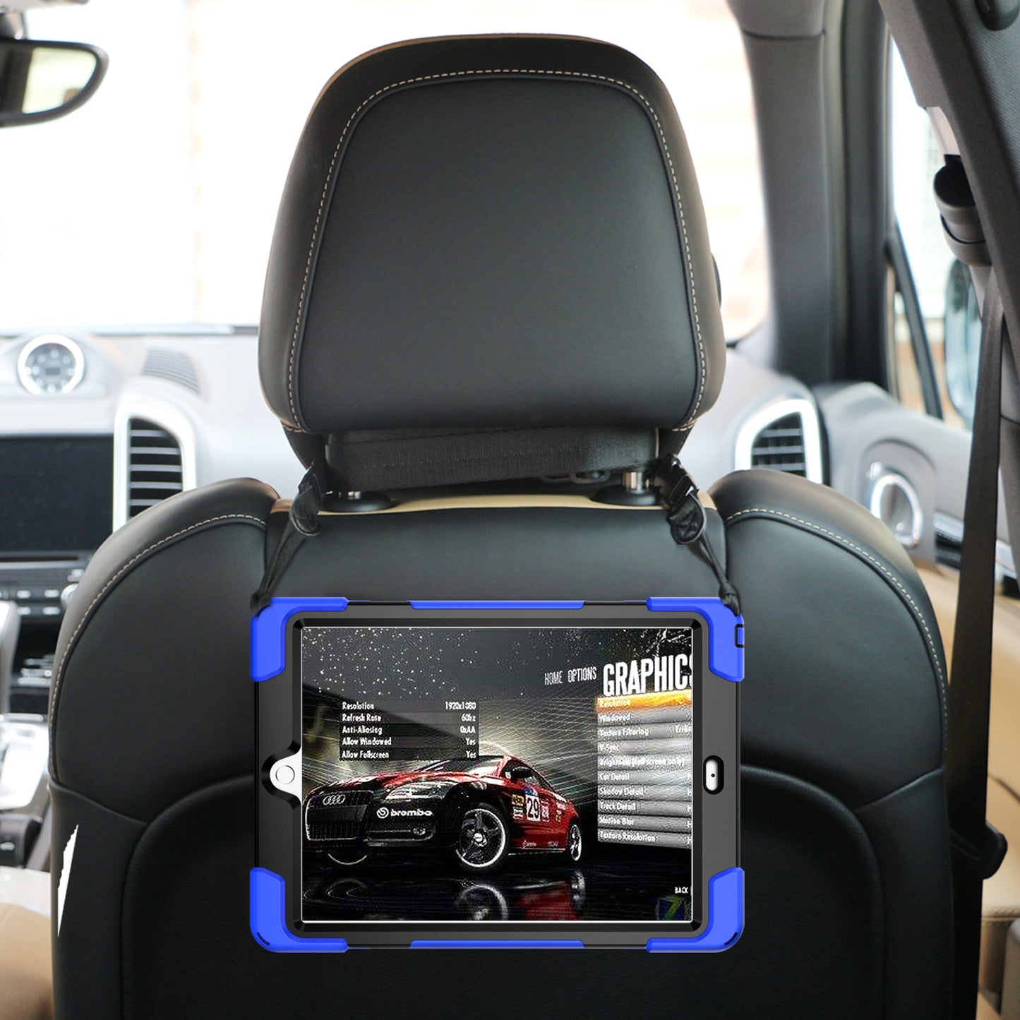 For iPad 9.7-inch (2018) / (2017) [X-Shape] PC + TPU Combo Case / 360 Degree Swivel Kickstand / Hand Strap and Shoulder Strap