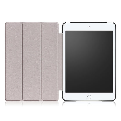 For iPad mini (2019) 7.9 inch / mini 4 Sturdy Tri-fold Stand Leather Smart Tablet Cover Case