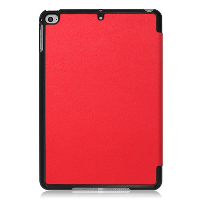 For iPad mini (2019) 7.9 inch / mini 4 Sturdy Tri-fold Stand Leather Smart Tablet Cover Case