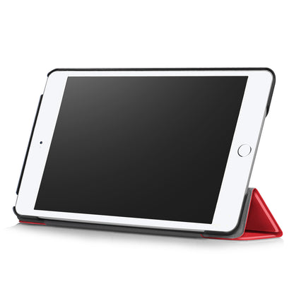 For iPad mini (2019) 7.9 inch / mini 4 Sturdy Tri-fold Stand Leather Smart Tablet Cover Case