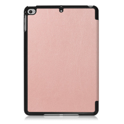For iPad mini (2019) 7.9 inch / mini 4 Sturdy Tri-fold Stand Leather Smart Tablet Cover Case