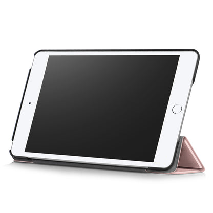 For iPad mini (2019) 7.9 inch / mini 4 Sturdy Tri-fold Stand Leather Smart Tablet Cover Case