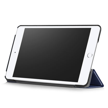 For iPad mini (2019) 7.9 inch / mini 4 Sturdy Tri-fold Stand Leather Smart Tablet Cover Case