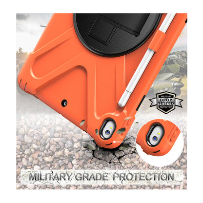 For iPad Air 10.5 inch (2019) [X-Shape] PC + TPU Combo 360 Degree Swivel Kickstand Case with Hand Strap and Shoulder Strap
