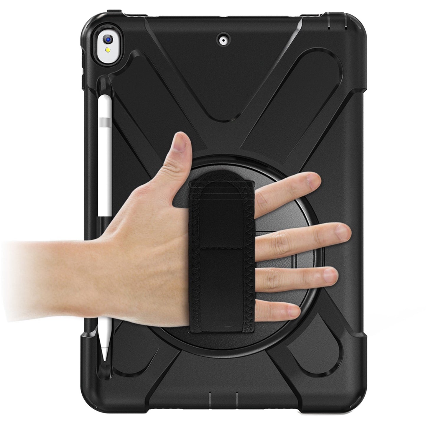 [X-Shape] PC + TPU 360-degree Swivel Kickstand Case with Hand Strap for iPad Air 10.5 inch (2019) / Pro 10.5-inch (2017)
