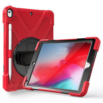[X-Shape] PC + TPU 360-degree Swivel Kickstand Case with Hand Strap for iPad Air 10.5 inch (2019) / Pro 10.5-inch (2017)