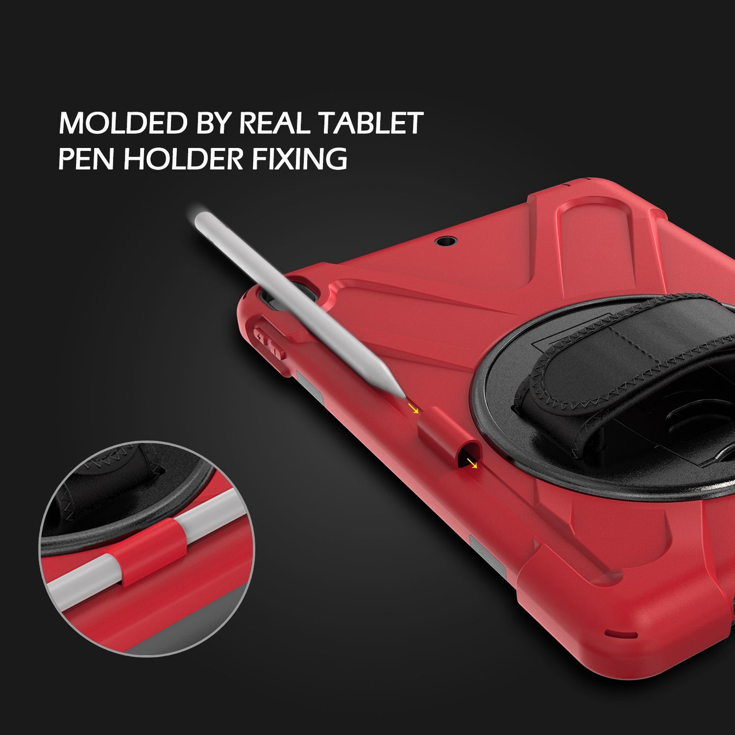 [X-Shape] PC + TPU 360-degree Swivel Kickstand Case with Hand Strap for iPad Air 10.5 inch (2019) / Pro 10.5-inch (2017)