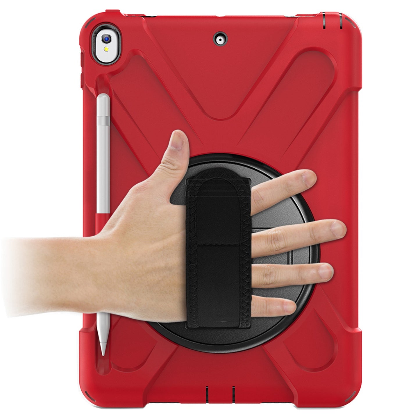 [X-Shape] PC + TPU 360-degree Swivel Kickstand Case with Hand Strap for iPad Air 10.5 inch (2019) / Pro 10.5-inch (2017)