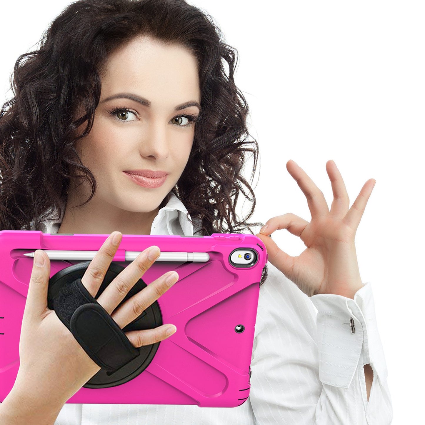 [X-Shape] PC + TPU 360-degree Swivel Kickstand Case with Hand Strap for iPad Air 10.5 inch (2019) / Pro 10.5-inch (2017)