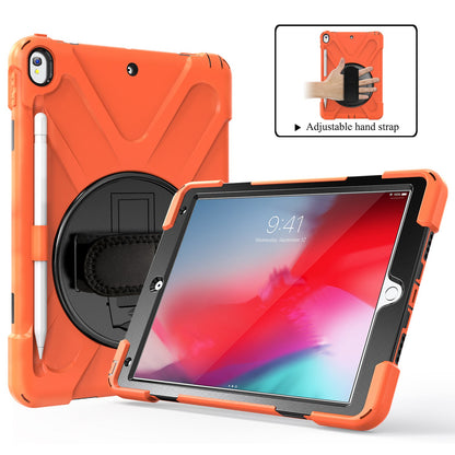 [X-Shape] PC + TPU 360-degree Swivel Kickstand Case with Hand Strap for iPad Air 10.5 inch (2019) / Pro 10.5-inch (2017)