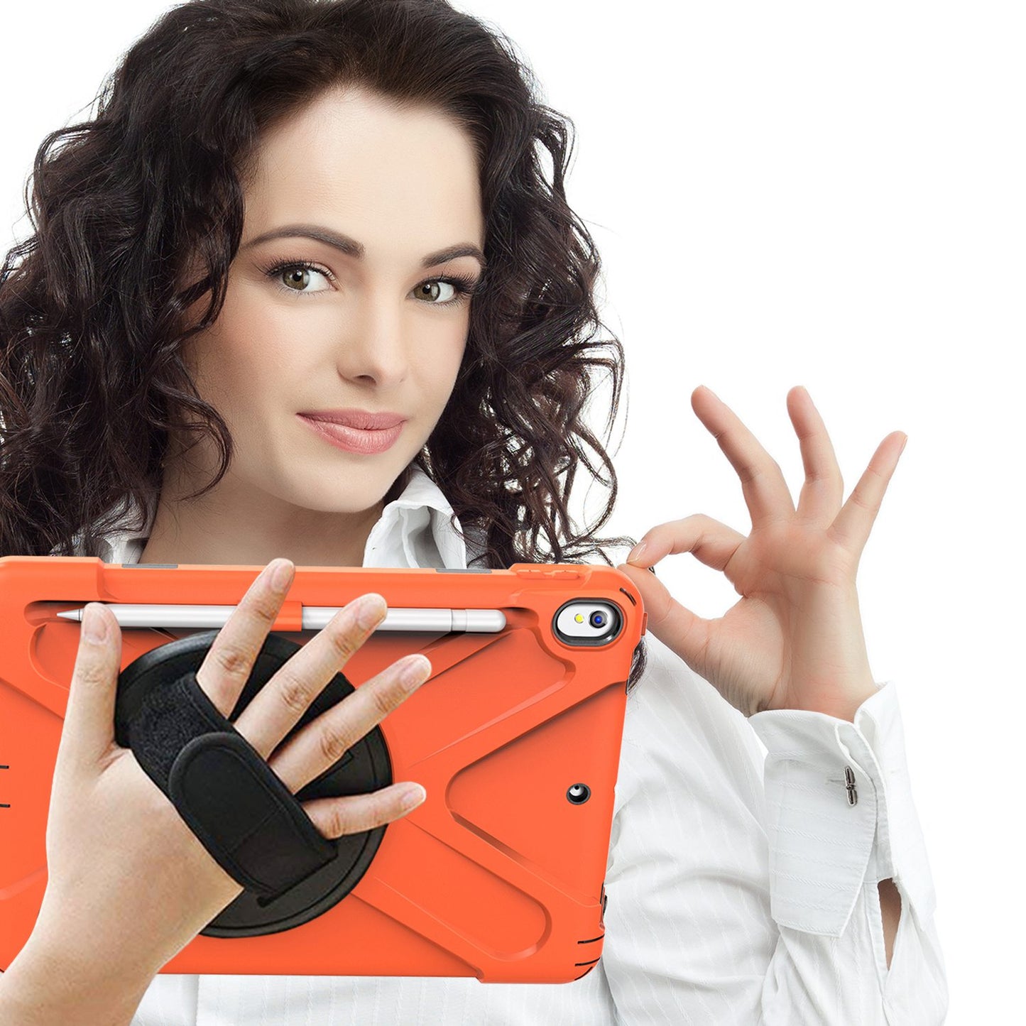[X-Shape] PC + TPU 360-degree Swivel Kickstand Case with Hand Strap for iPad Air 10.5 inch (2019) / Pro 10.5-inch (2017)