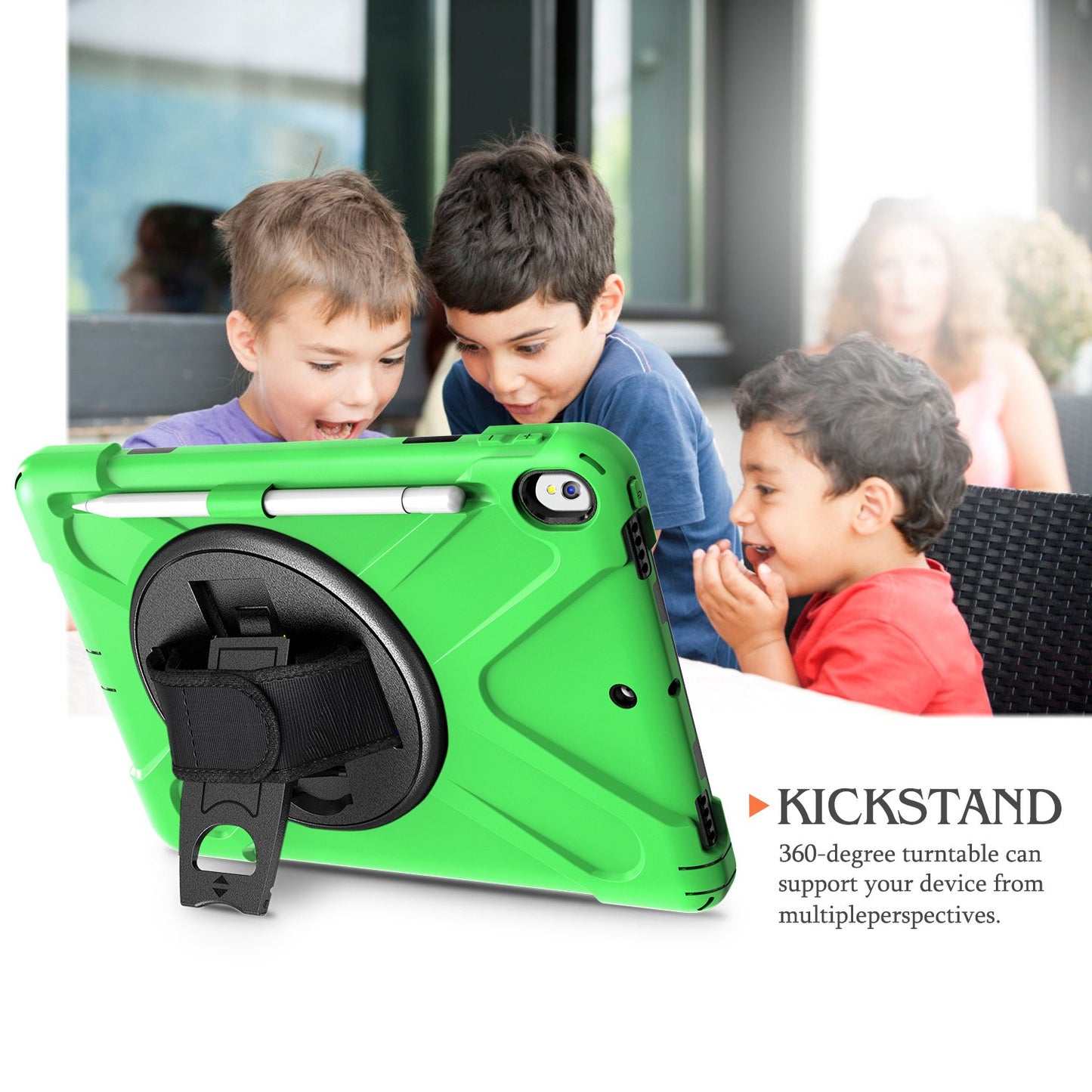 [X-Shape] PC + TPU 360-degree Swivel Kickstand Case with Hand Strap for iPad Air 10.5 inch (2019) / Pro 10.5-inch (2017)