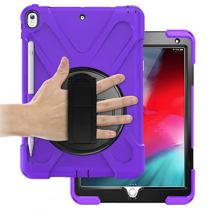 [X-Shape] PC + TPU 360-degree Swivel Kickstand Case with Hand Strap for iPad Air 10.5 inch (2019) / Pro 10.5-inch (2017)