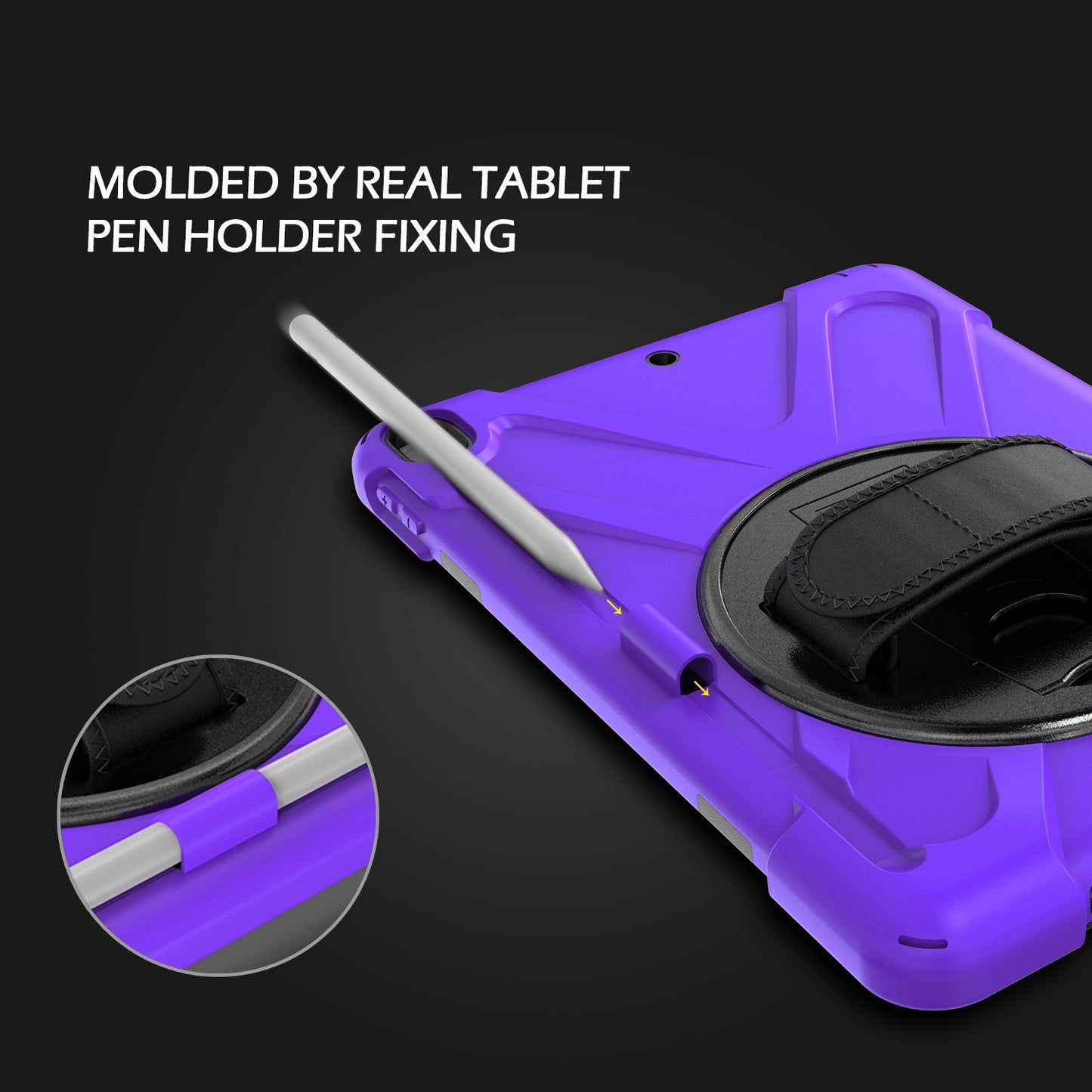 [X-Shape] PC + TPU 360-degree Swivel Kickstand Case with Hand Strap for iPad Air 10.5 inch (2019) / Pro 10.5-inch (2017)
