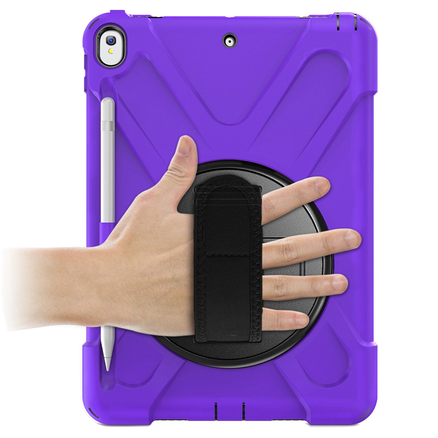 [X-Shape] PC + TPU 360-degree Swivel Kickstand Case with Hand Strap for iPad Air 10.5 inch (2019) / Pro 10.5-inch (2017)