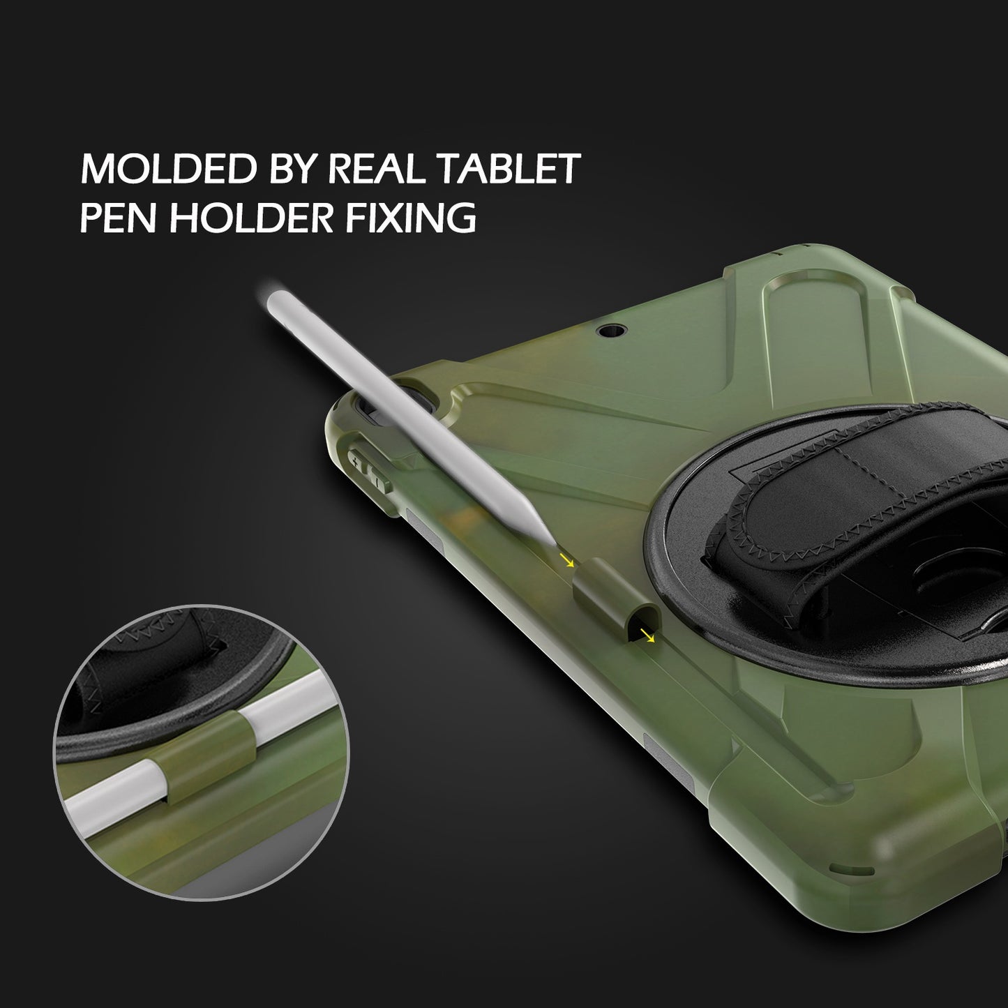 [X-Shape] PC + TPU 360-degree Swivel Kickstand Case with Hand Strap for iPad Air 10.5 inch (2019) / Pro 10.5-inch (2017)