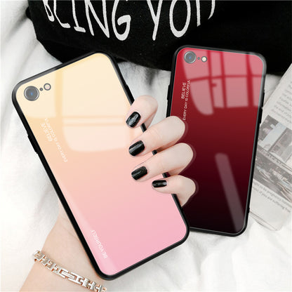 Gradient Glass + TPU + PC Hybrid Back Case for iPhone 8/7/SE (2022)/SE (2020)
