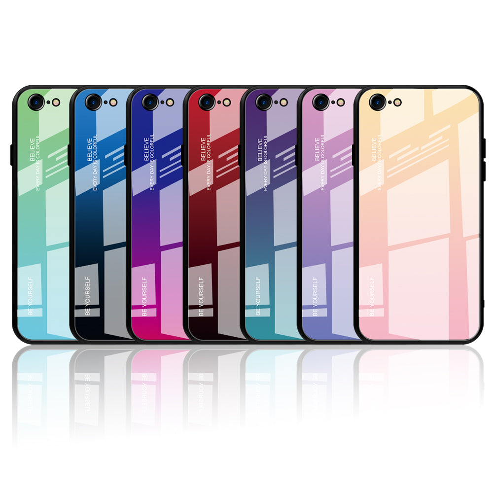 Gradient Glass + TPU + PC Hybrid Back Case for iPhone 8/7/SE (2022)/SE (2020)