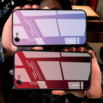 Gradient Glass + TPU + PC Hybrid Back Case for iPhone 8/7/SE (2022)/SE (2020)