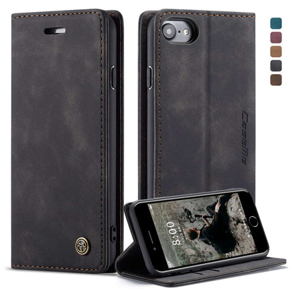 CASEME 013 Series PU Leather Mobile Phone Shell with Wallet Stand for iPhone 8/7/SE (2020)/SE (2022) 4.7 inch