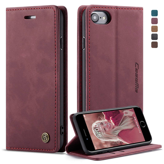 CASEME 013 Series PU Leather Mobile Phone Shell with Wallet Stand for iPhone 8/7/SE (2020)/SE (2022) 4.7 inch