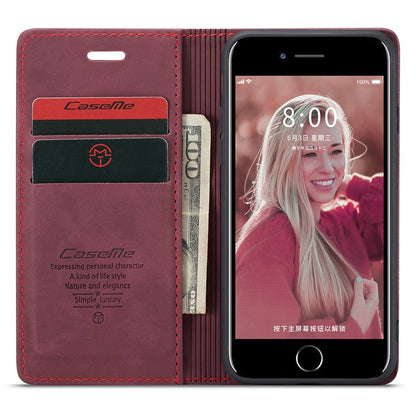 CASEME 013 Series PU Leather Mobile Phone Shell with Wallet Stand for iPhone 8/7/SE (2020)/SE (2022) 4.7 inch